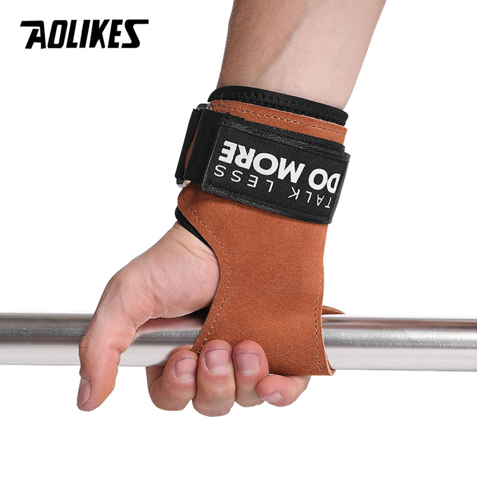 AOLIKES Cowhide Gym Grips Glov - Crossfit Workout With Equipment avis et prix