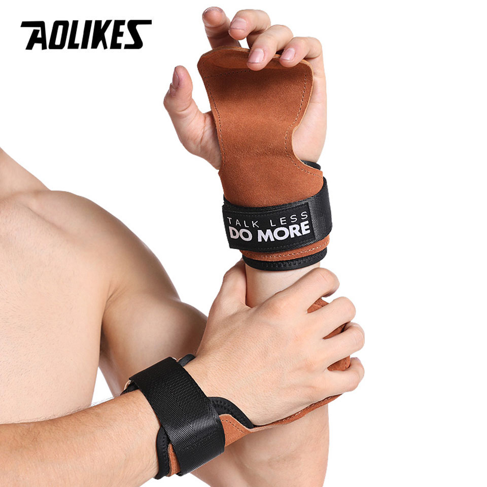 AOLIKES Cowhide Gym Grips Glov - Crossfit Workout With Equipment avis et prix